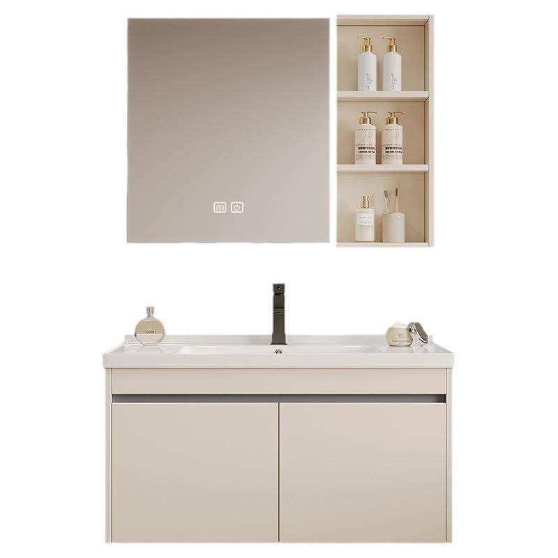 一米二蜂窝铝浴室柜陶瓷一体盆卫生间小户型40宽加深洗手台盆智能