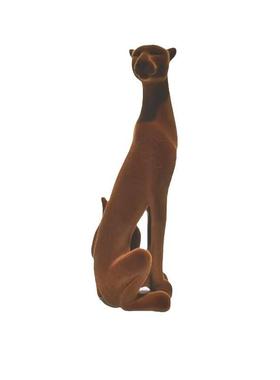 现代简约植绒金钱豹动物摆件客厅玄关办公室样板房家居轻奢装饰品