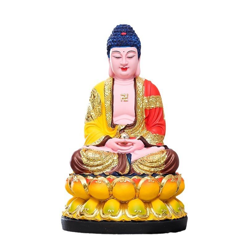 三宝佛神像释迦摩尼佛如来佛祖树脂工艺品摆件12寸16寸19寸26寸