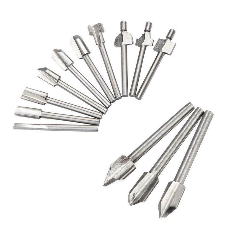 10pc木工修边刀电磨机专用铣刀木工工具木用雕刻铣刀组合套装,五金/工具,家用工具组套,淘宝优惠券,粉丝福利购,淘宝优惠卷