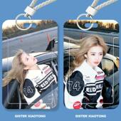 白鹿明星美女学生滑盖卡套饭卡公交卡证件保护套门禁卡校园卡收纳