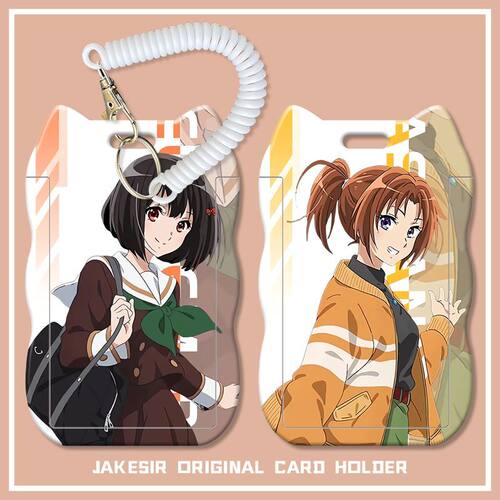 吹响吧上低音号学生滑盖猫耳朵卡套饭卡水卡公交身份证套弹簧绳