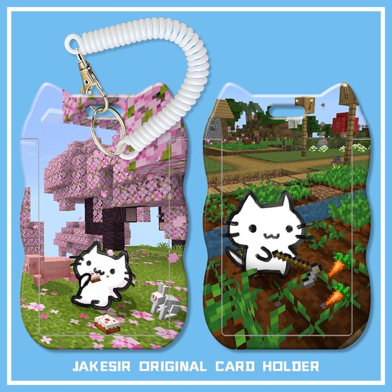 我的世界猫角小猫学生滑盖卡套饭卡公交卡身份证保护套门禁校卡