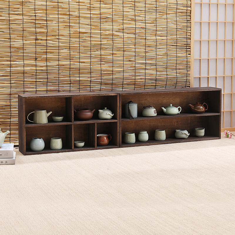 实木壁挂式挂墙博古架茶具置物架紫砂壶摆件多宝阁中式茶架茶杯架