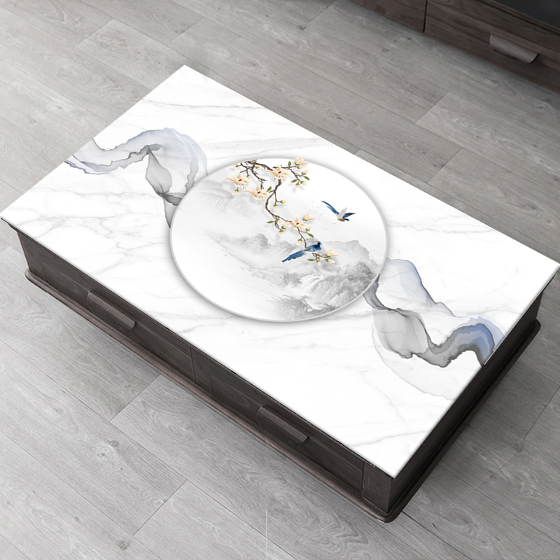 餐桌布简约仿大理石茶几桌布防水防油防烫免洗电视柜定制尺寸桌垫