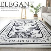 彷羊绒花朵北欧现代简约地毯ins风格 客厅茶几毯子欧式 卧室床边垫