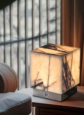 天然紫色大理石可充电台灯便携式装饰装饰小台灯设计师USB礼品台