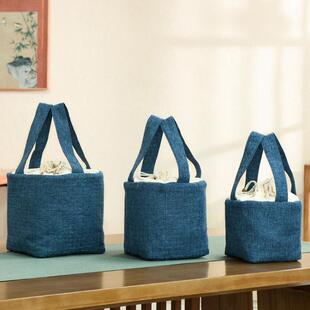 大铁壶银壶茶叶罐提梁壶手提加厚收纳布包袋子围炉煮茶中式覆古风