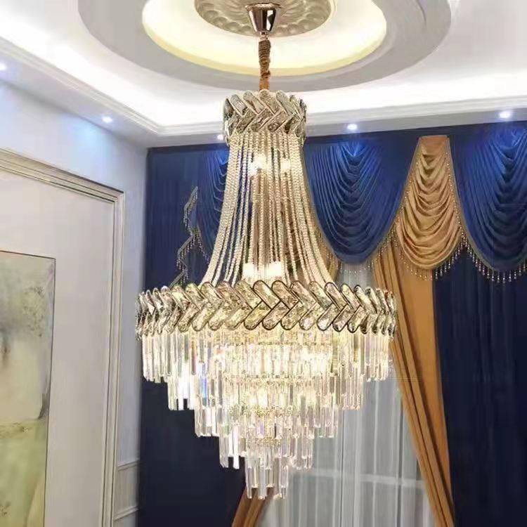 过道餐厅吊灯酒吧KTV吊灯法式欧式轻水晶吊灯烟灰色水晶片灯客厅