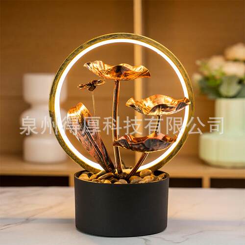简约家居流水摆件招财循环流水玄关电视柜办公室桌面流水喷泉摆件