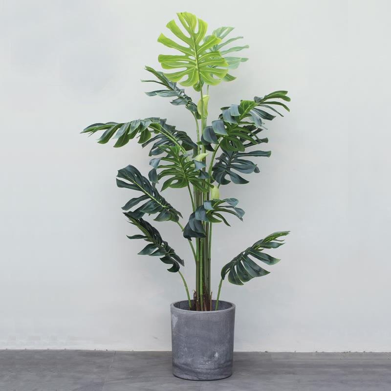 北欧仿真阔叶龟背大型绿植盆栽室内假树仿真树客厅造景橱落地摆设