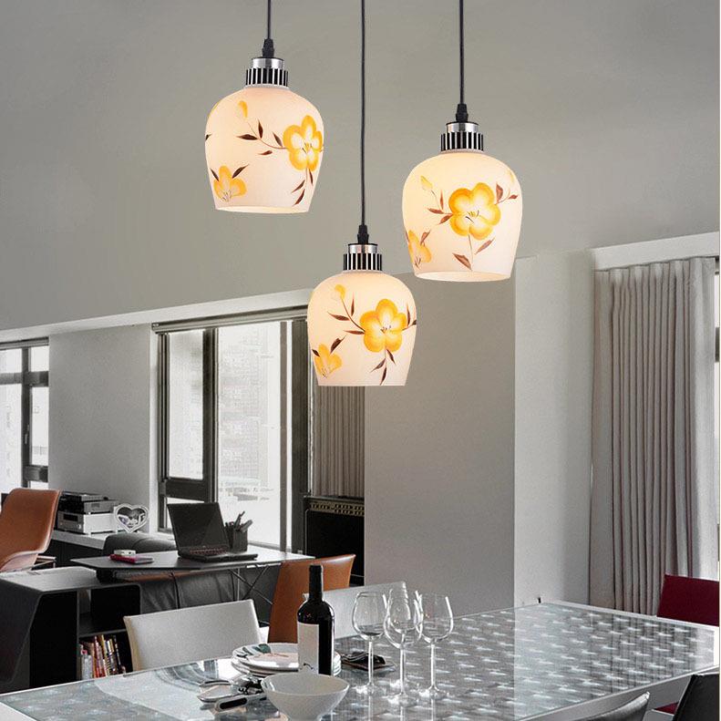 现代简约LED餐厅灯吊灯三头餐吊灯水晶灯具餐桌创意饭厅灯