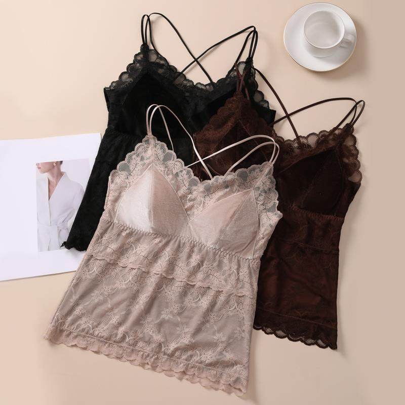 秋冬新款蕾丝吊带磨毛保暖背心女美背打底冬季加绒胸垫一体,橡塑材料及制品,亚克力管/有机玻璃管,淘宝优惠券,粉丝福利购,淘宝优惠卷