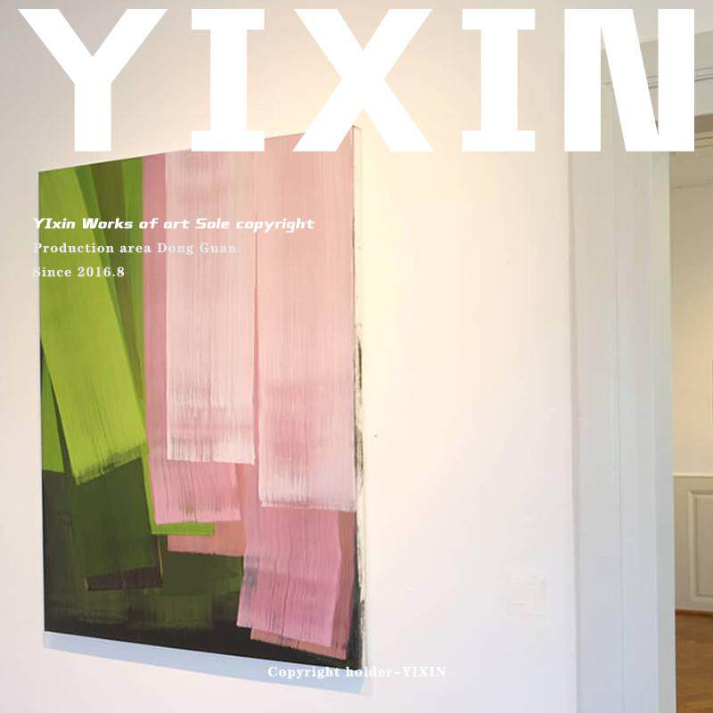 YIXIN 后现代艺术纯手绘抽象油画客厅巨幅创意装饰画玄关竖版挂画