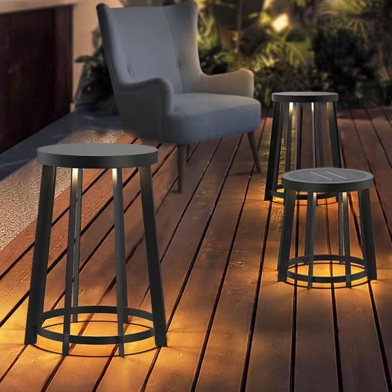 庭院灯太阳能户外家具桌椅灯套装别墅花园灯边几落地灯室外露台灯