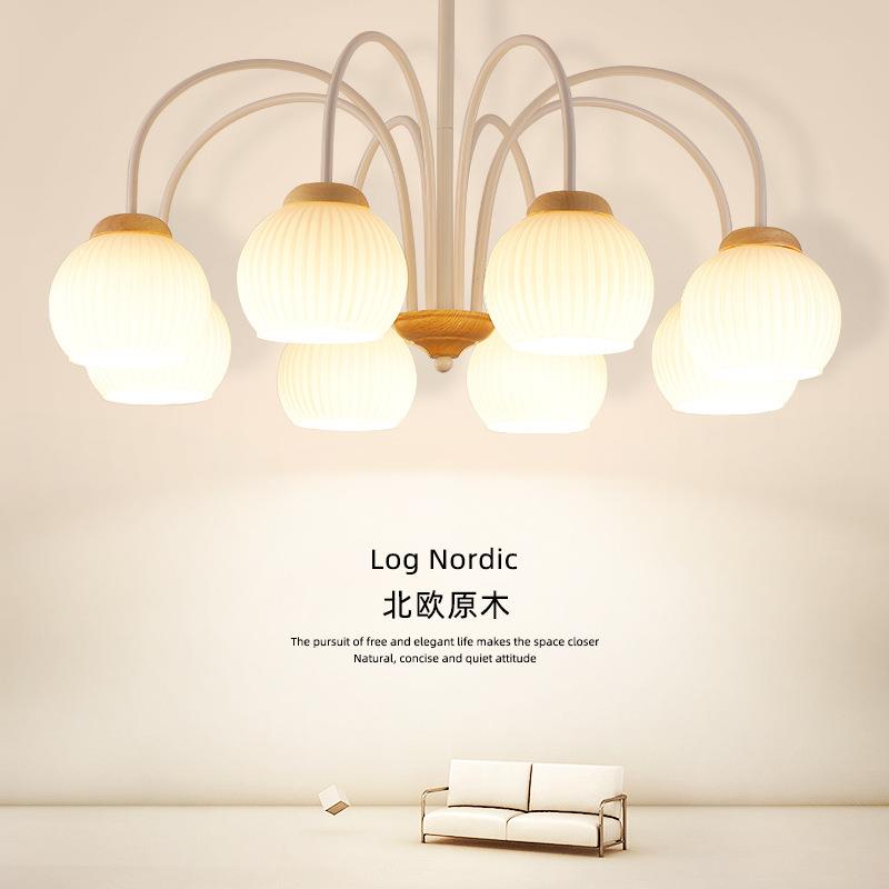 中古风vintage客厅吊灯2022新款原木大厅主灯日风式诧寂柿子吊灯