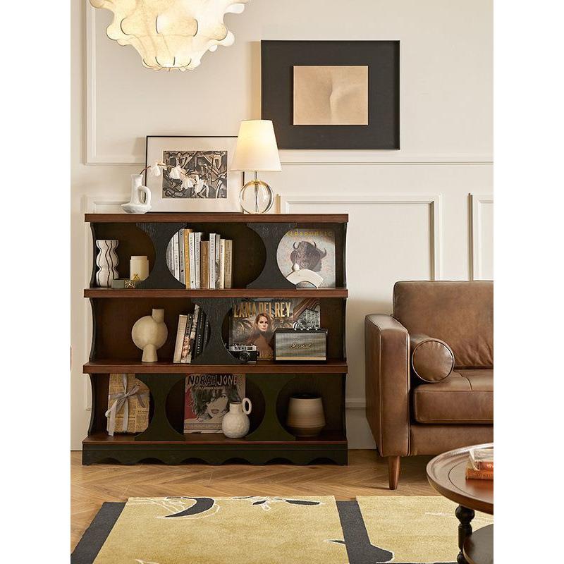 法式复古实木展示柜餐边柜玄关柜客厅书柜书架置物装饰柜家居家具