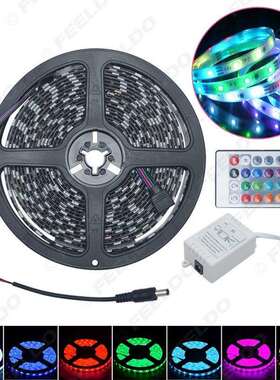 12V 5M5米5050-300LED RGB带闪带遥控 灯条 车载气氛灯条装饰灯带