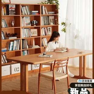 邮差来敲门客厅大长书桌子工作台实木大板桌去樱桃木餐桌双人餐桌