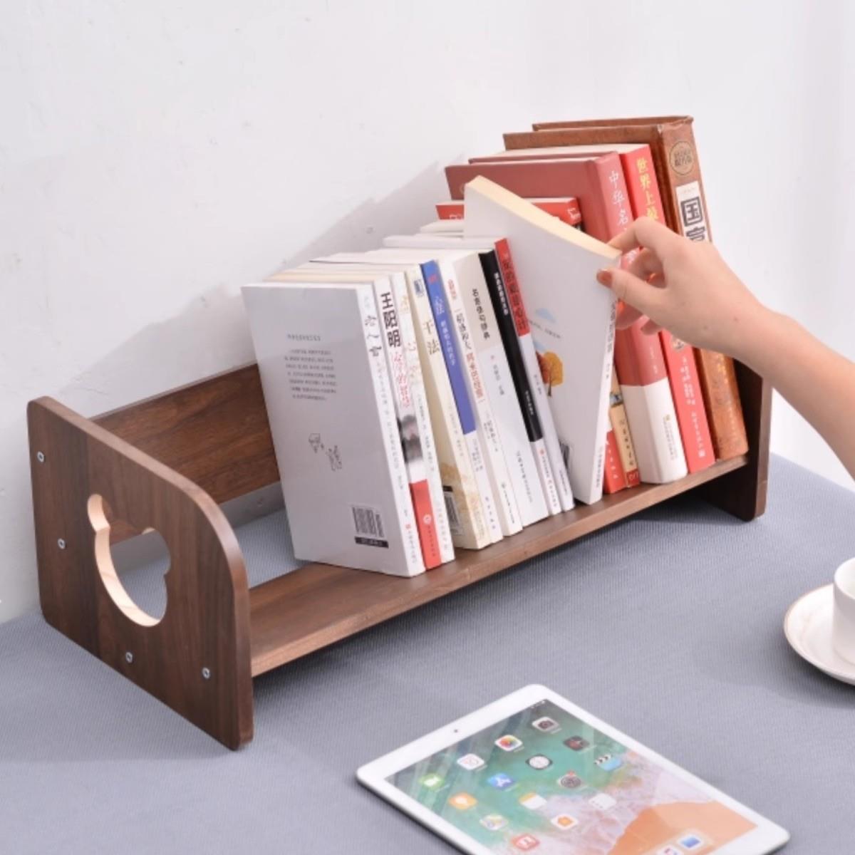 实木小书架简约桌上办公室收纳架简易桌面置物架书立书挡书靠创意