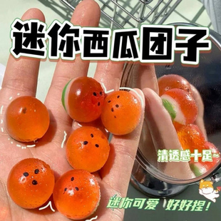 新款透明西瓜小鼻嘎捏捏乐解压卡通迷你小西瓜慢回弹手感捏捏拼装