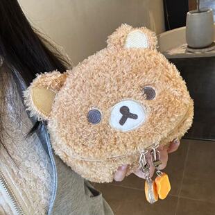 日系可爱轻松熊化妆包便携大容量收纳包拍立得包收纳包手提卡通