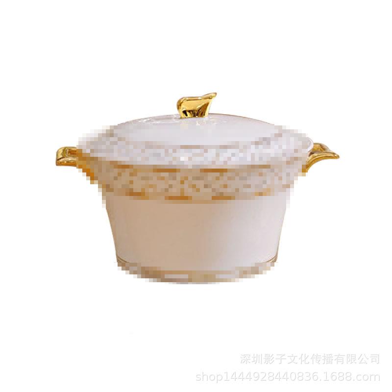 餐具用碗碟套装陶58头欧式描Z1204家金骨瓷餐具送礼瓷餐具组合