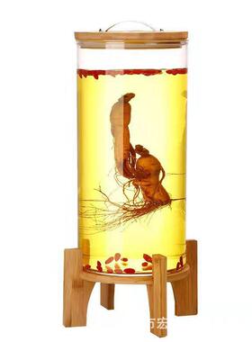 耐热冷玻青梅泡泡酒145瓶带龙头坛酒葡璃萄酿酒瓶可乐饮料密封罐