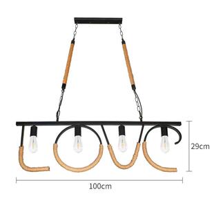 中山灯中山市其厂美直麻绳吊灯具式餐厅吊灯销创意工业风复古铁艺