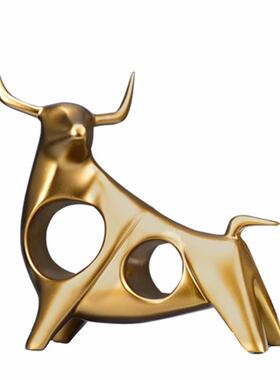 简现代轻奢件酒柜摆电视柜约办公桌面家居n-002客厅牛气冲天装牛