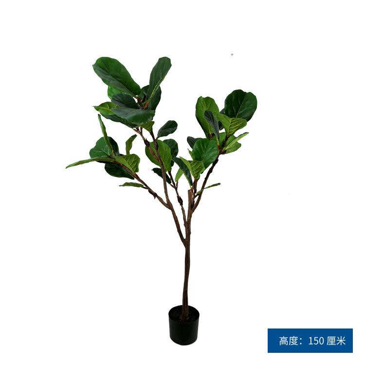 真仿室琴叶榕绿植物盆栽内人造假树盆景居家办m公装饰1PC130-250c