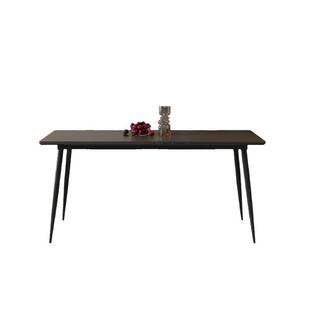 现代简方形饭桌依诺黑色岩板餐桌板岩餐长桌SQI全拖约家用小户型