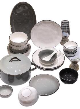 碗碟套装组合轻奢高级感颜具瓷值2023新款陶乔碗盘筷碗Z1204迁结