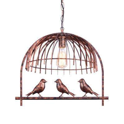 创意鸟笼厅铁艺个性吧简约咖啡阳厅酒台书房美式复古小鸟台餐吊灯,家装灯饰光源,智能吊灯,淘宝优惠券,粉丝福利购,淘宝优惠卷