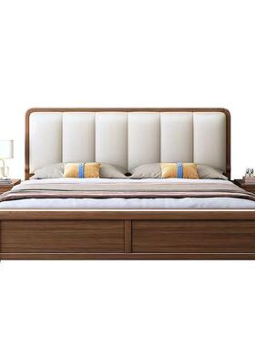 现高储代简约实木床18米双人床1.5米单618#人大床箱床物床.气压结