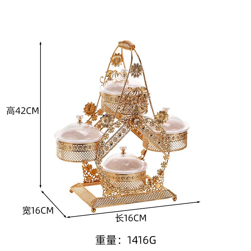 欧式复古酒店高级精美果篮轻奢风干果盒阶梯式四盒式零食水果果盒
