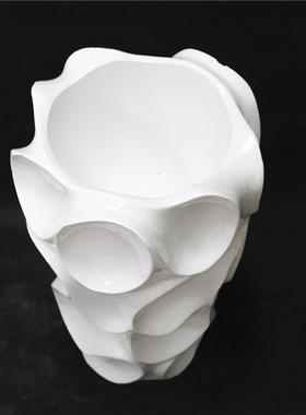 厂家供JY33049应格引调玻璃钢落地大花瓶浮雕4酒店家会所大厅路33