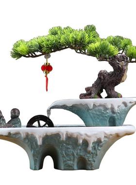 水2024069摆件循环水高客厅招财风流水轮级玄关装饰办公感室生财