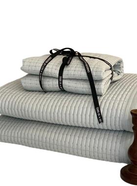 202韩国大鹅春夏莫HT250201代绗缝夹尔棉砂洗床盖三件套凉款感榻