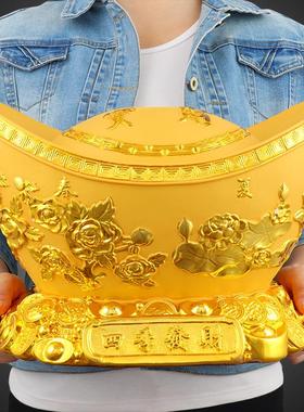 招财金元宝摆件聚宝盆存钱罐创意家居装饰品凤水乔迁店铺礼品摆设