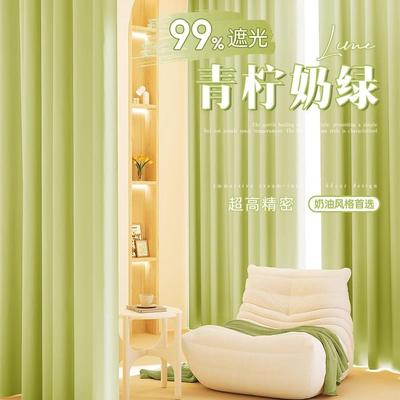 卧室遮光窗帘2025新款出租房专用隔热防晒现代简约客厅挂钩式遮阳