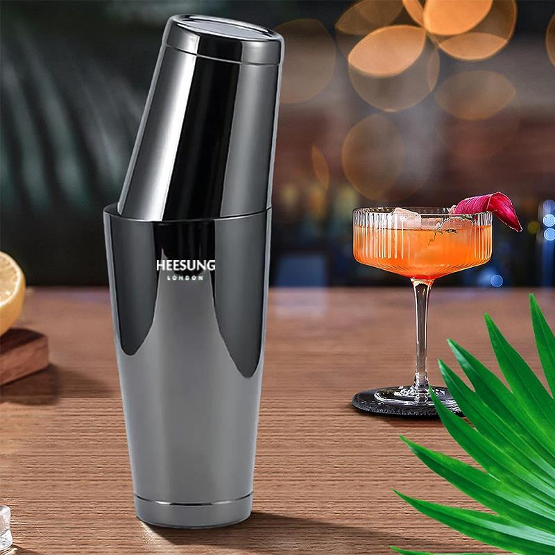 波士顿摇酒壶 不锈钢两段式调酒器套装 雪克杯鸡尾酒酒吧调酒工具