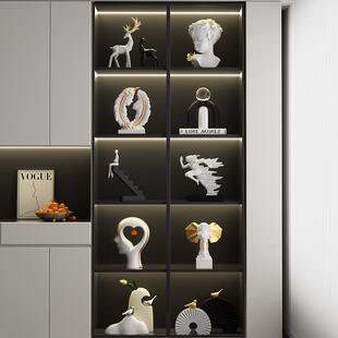 设计师艺术摆件酒柜装饰品轻奢高档新家客厅电视柜工艺礼品摆饰乔