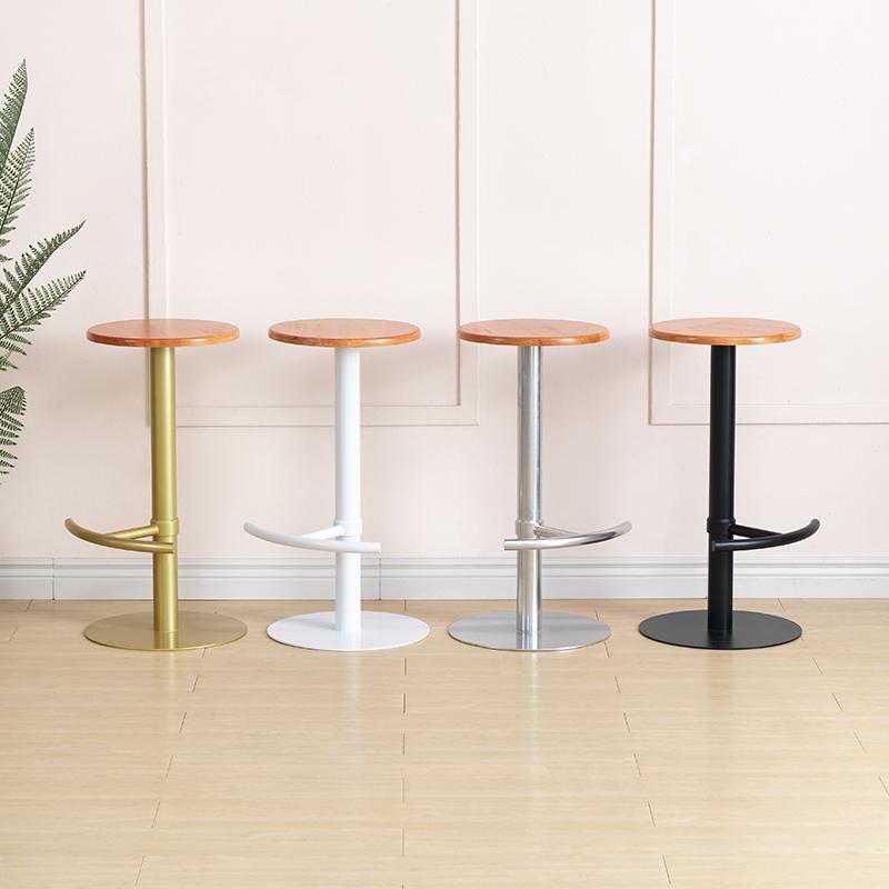 北欧简约吧台椅家用设计师实木高脚凳日式铁艺酒吧咖啡厅图书椅子