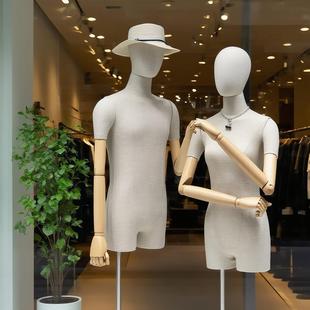 服装店竹节麻模特道具女半身人偶婚纱假人全身模特人台橱窗展示架