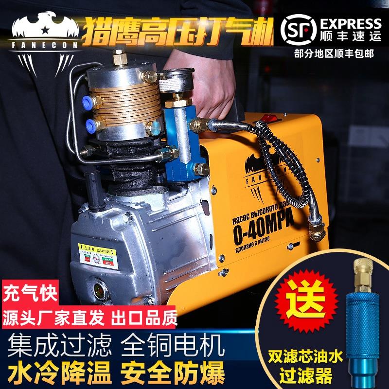 猎鹰高压打气泵30mpa高压气泵40mpa水冷单缸电动高压打气机充气