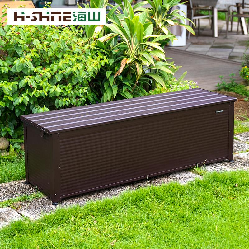 别墅花园铝合金储物柜防晒防锈可坐人置物柜庭院阳台工具收纳柜