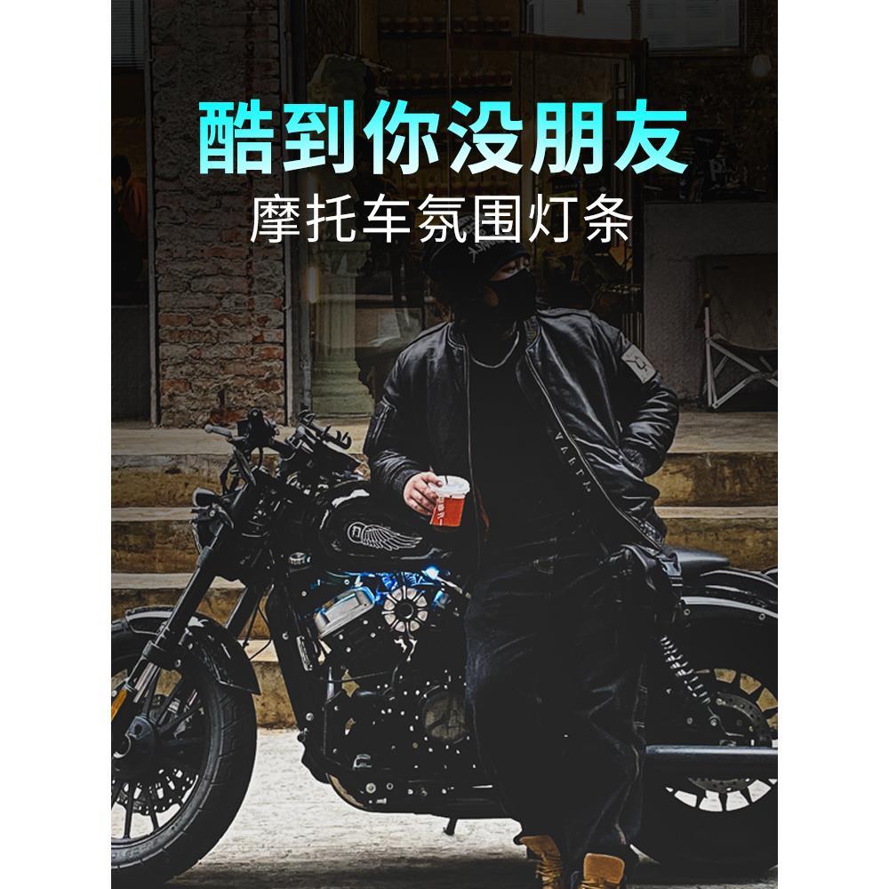 摩托车氛围灯条led12V发光电动车冷光灯汽车防水车用车载导光装饰