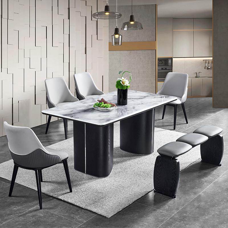 高端轻奢天然大理石餐桌椅组合高级感奢石超晶石长方形微晶石条桌,住宅家具,大理石餐桌,淘宝优惠券,粉丝福利购,淘宝优惠卷