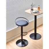 北欧可升降高脚凳靠背现代简约铁艺旋转吧台椅家用吧凳前台酒吧椅